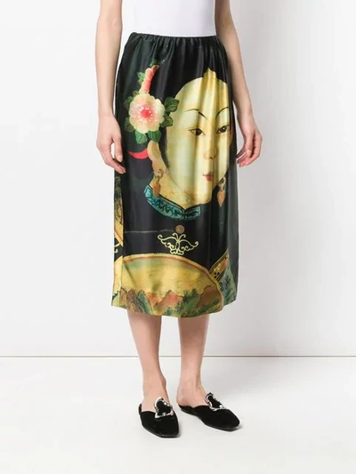 Shop Simone Rocha High Rise Printed Skirt In Black