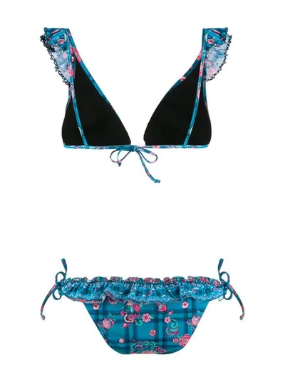 Shop Anjuna Floral Bikini Set In Blue