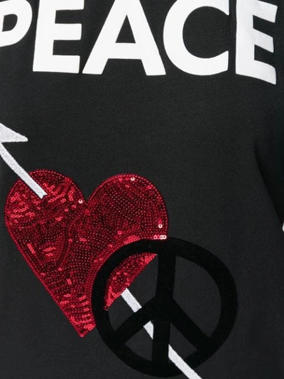 Shop Love Moschino Peace Love T-shirt - Black