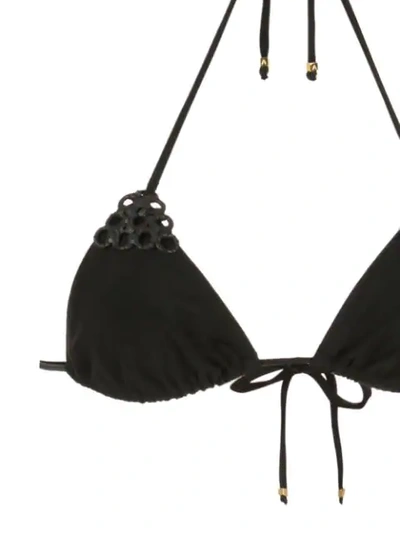 Shop Amir Slama Embellished Triangle Top Bikini Set In Black