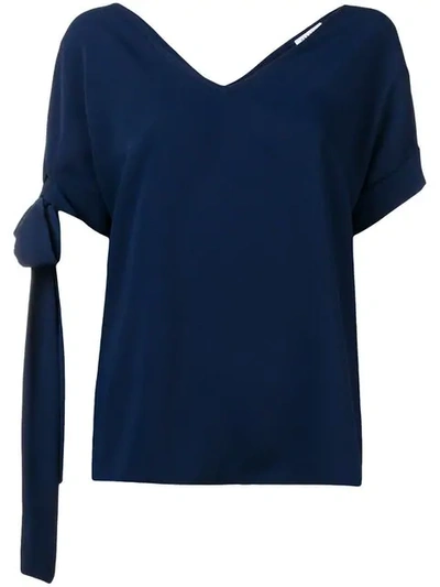 Shop P.a.r.o.s.h Sleeve Strap T-shirt In Blue