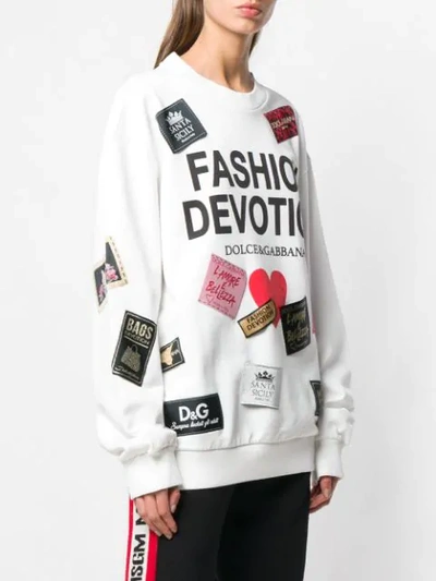 Shop Dolce & Gabbana Fashion Devotion Print Sweatshirt - White