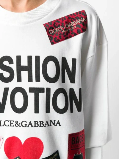 Shop Dolce & Gabbana Fashion Devotion Print Sweatshirt - White