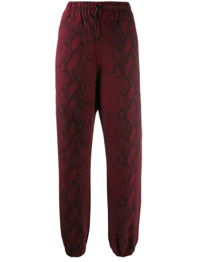 T BY ALEXANDER WANG SNAKE PRINT TROUSERS - 红色