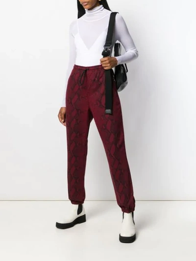 Shop Alexander Wang T Snake Print Trousers In Red