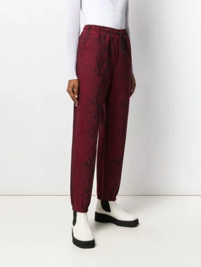 T BY ALEXANDER WANG SNAKE PRINT TROUSERS - 红色