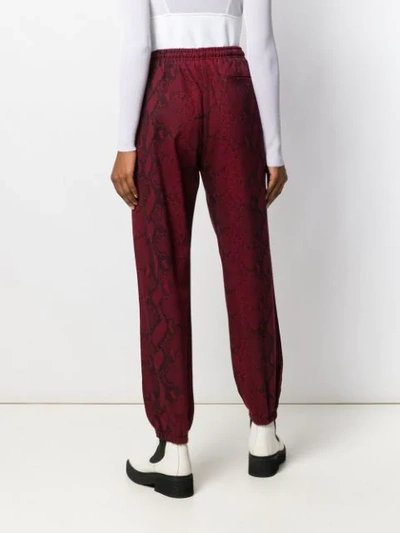 T BY ALEXANDER WANG SNAKE PRINT TROUSERS - 红色