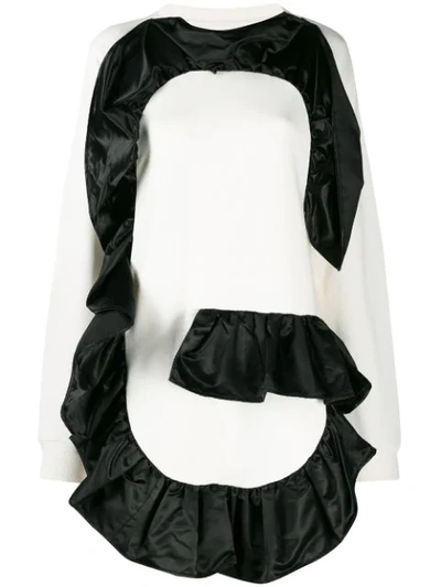 MM6 MAISON MARGIELA CONTRAST RUFFLES SWEATSHIRT - 白色