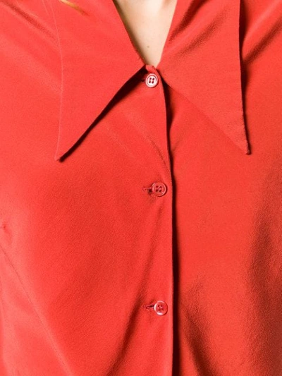 Shop Erika Cavallini Buttoned Silk Shirt In Red
