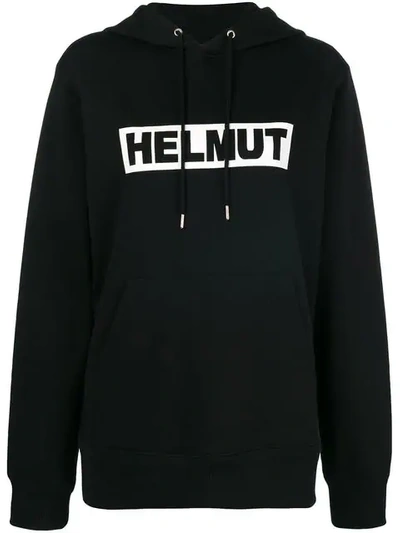 Shop Helmut Lang Box Logo Hoodie In Black