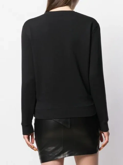 Saint Laurent Palm Tree Print Sweatshirt In Black