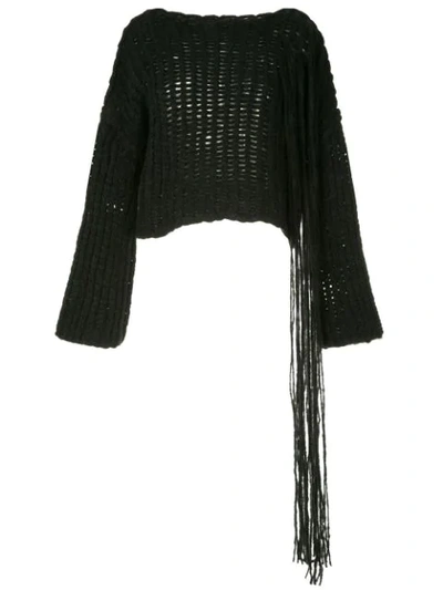 Shop Isabel Benenato Chunky Knit Jumper In Black