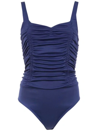 Shop Tufi Duek Sleeveless Bodysuit In Blue