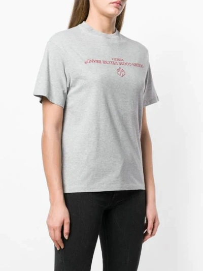Shop Golden Goose Upside-down Logo T-shirt In Grey