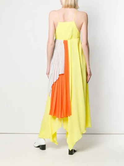 Ben Taverniti Unravel Project Pleated Draped Dress In Yellow