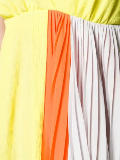 Ben Taverniti Unravel Project Pleated Draped Dress In Yellow