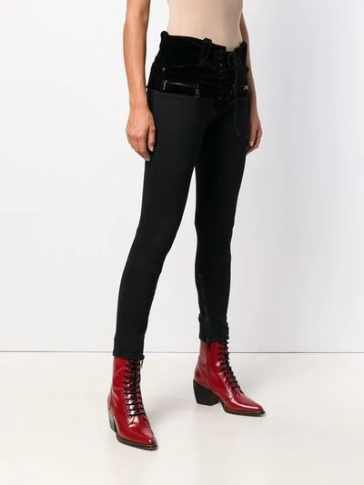 Shop Ben Taverniti Unravel Project Front Fastened Skinny Jeans In Black