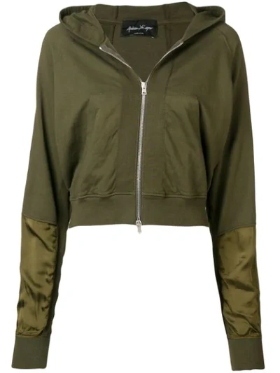 Shop Andrea Ya'aqov Classic Zipped Hoodie In Green