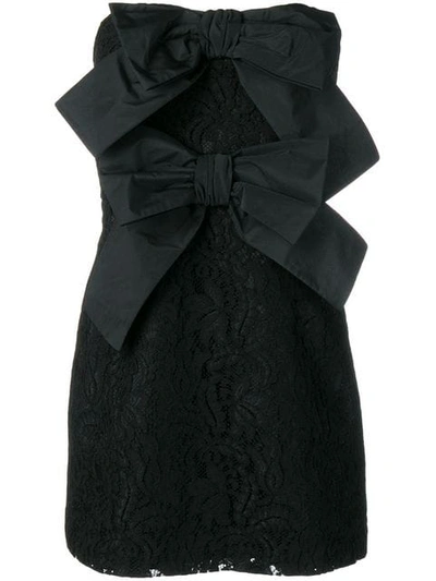 Shop Brognano Floral Lace Mini Dress In Black
