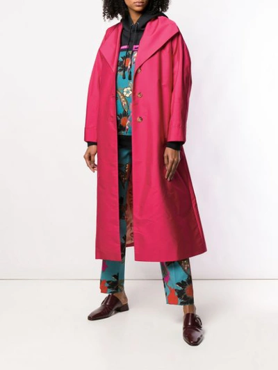 Shop Etro Mid-length Trench Coat - Pink