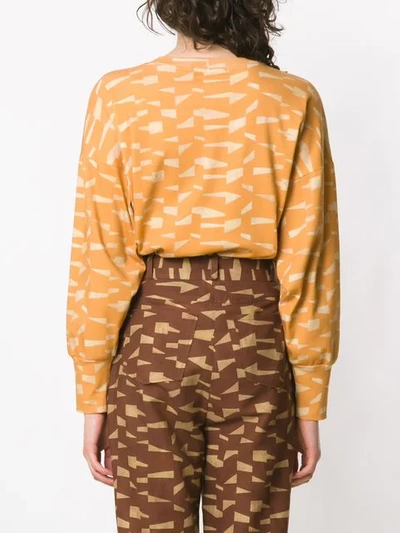 Shop Andrea Marques Printed Cropped Top In Yellow