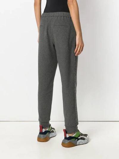 Shop Cambio Pleated Detail Track Trousers - Grey