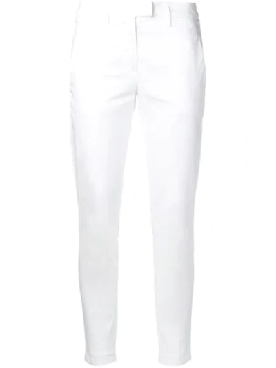 Shop Dondup Slim Fit Trousers In White