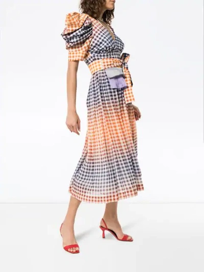 SILVIA TCHERASSI MENTA CHECKED MIDI-DRESS - 多色