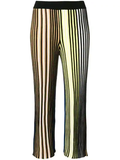 Shop Kenzo Ribbed Cropped Trousers In White