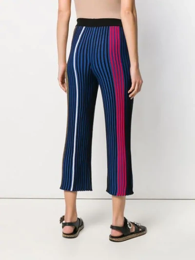 Shop Kenzo Ribbed Cropped Trousers In White