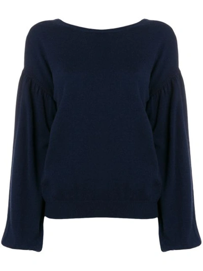 Shop Allude Flared Sleeves Jumper - Blue
