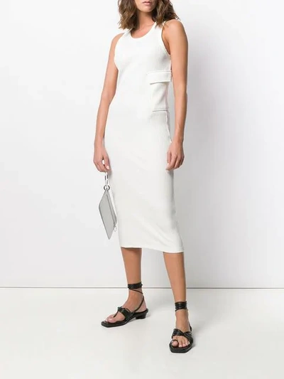 Shop Courrèges Fitted Midi Dress - White