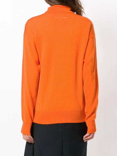 Shop Mm6 Maison Margiela Stitch Detail Jumper - Yellow