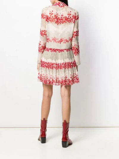 Shop Red Valentino Peony Print Dress In Neutrals ,red