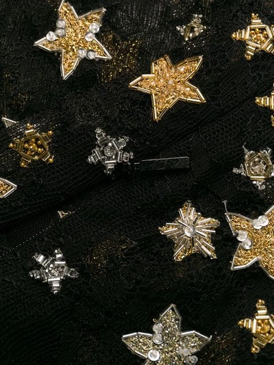 Shop Saint Laurent Embroidered Star Leggings In Black