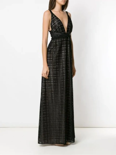 Shop Tufi Duek Long Lace Dress In Black