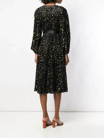 Shop Diane Von Furstenberg Floral Patterned Wrap Style Dress In Black