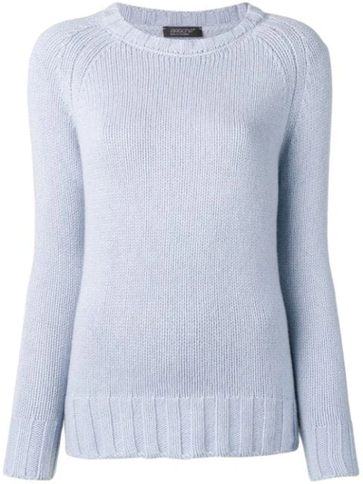 Shop Aragona Cashmere Crew Neck Sweater - Blue