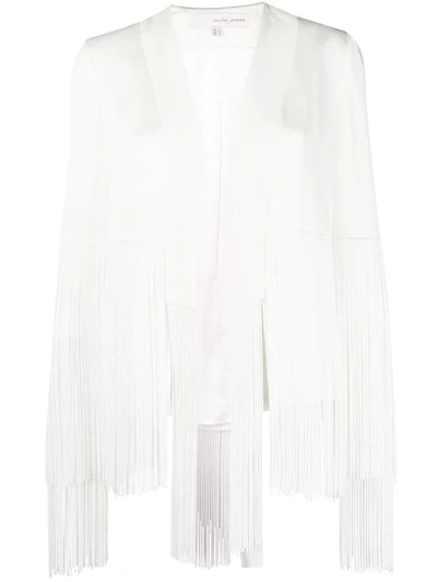 Shop Galvan Layered Fringe Jacket In White