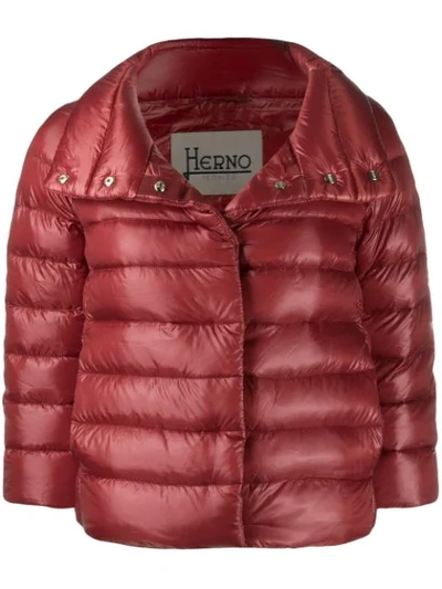 HERNO SOFIA PADDED JACKET - 红色