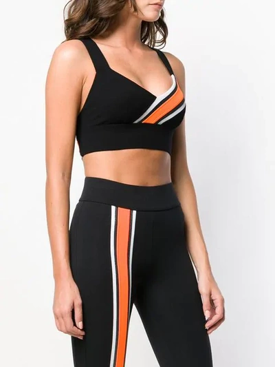 Shop No Ka'oi Stripe Compression Bra In Black