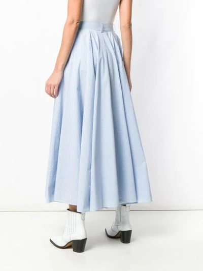 Shop Mm6 Maison Margiela Striped Full Skirt In Blue