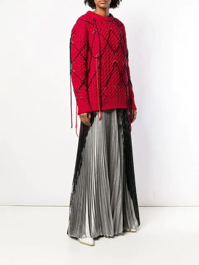 Calvin Klein 205w39nyc Fringed Knitted Sweater In Red