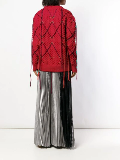 Calvin Klein 205w39nyc Fringed Knitted Sweater In Red