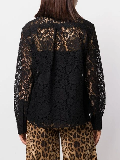 Shop Dolce & Gabbana Floral Lace Shirt In Black