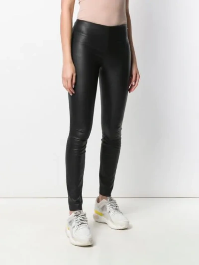 Shop Karl Lagerfeld Karl Faux Patent Leggings In Black