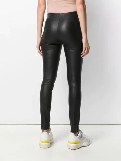 Shop Karl Lagerfeld Karl Faux Patent Leggings In Black