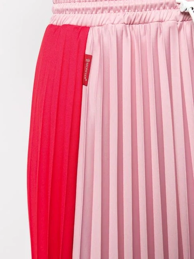 Shop Moncler Two Tone Pleated Skirt In Red ,pink