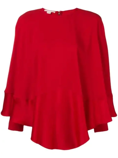 Shop Antonio Berardi Long Sleeve Draped Blouse - Red