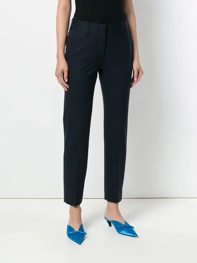 Shop Piazza Sempione Tailored Cropped Tousers In Blue